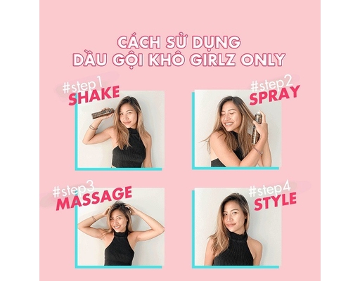 Dầu Gội Khô Girlz Only Không Cặn No Residue Nude 200ml