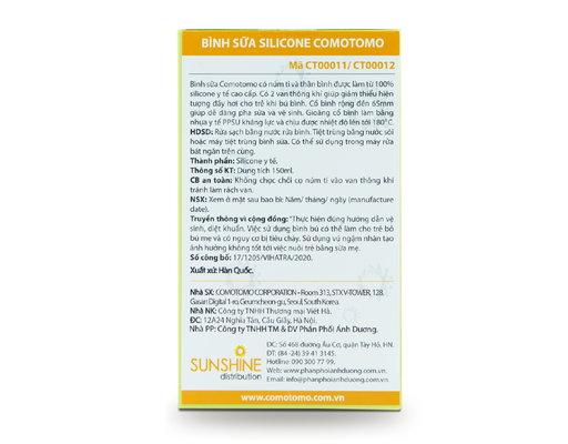 Bình Sữa Silicone CT00011 Màu Xanh 150ml Comotomo ảnh 4