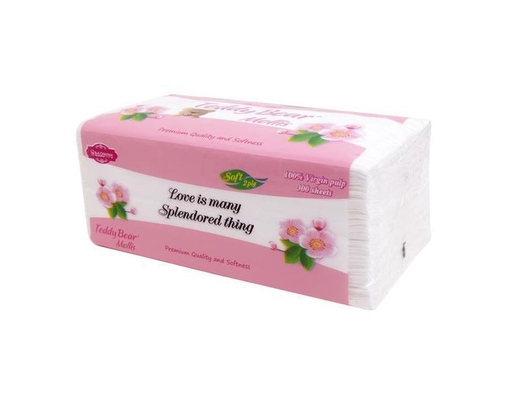 Lô 2 Khăn Giấy Rút Teddy Bear Mollis - 300 Tờ x 2 Gói Bảo Minh ảnh 1