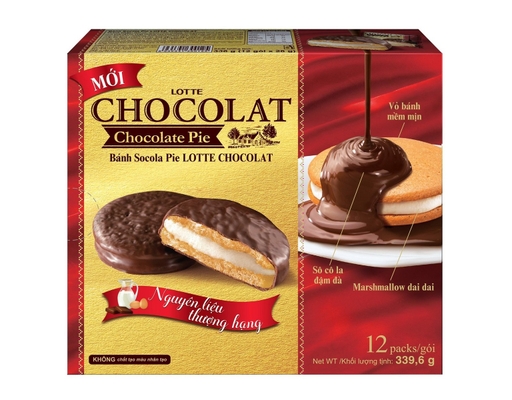 Bánh Socola Pie 340g Lotte Chocolate ảnh 0