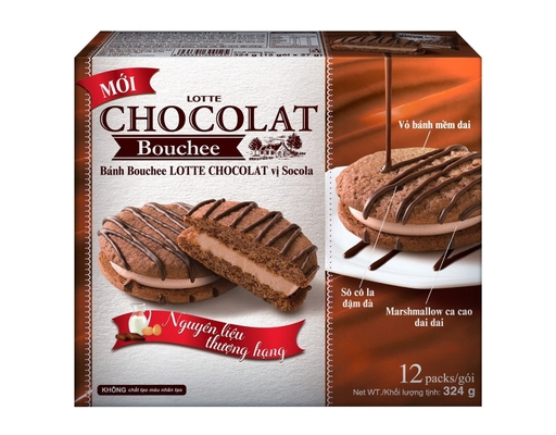 Bánh Bouchee Vị Socola 324g Lotte Chocolate ảnh 0