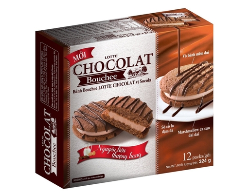 Bánh Bouchee Vị Socola 324g Lotte Chocolate ảnh 1