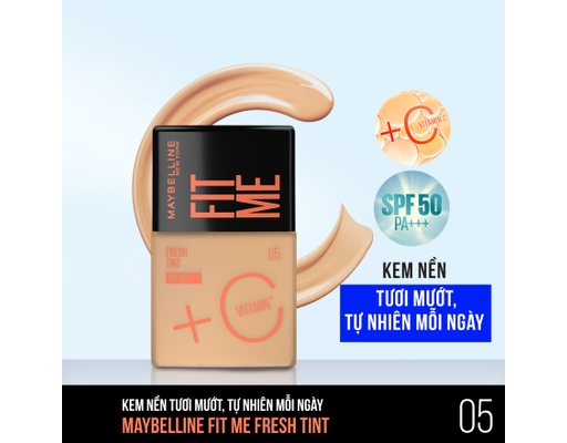 Kem Nền Sáng Da Chống Nắng, Mỏng Nhẹ & Kiềm Dầu SPF50 Fit Me Tint #05 30ml MAYBELLINE ảnh 1