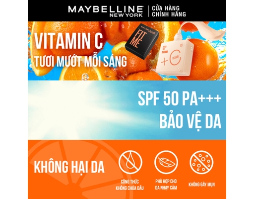 Kem Nền Sáng Da Chống Nắng, Mỏng Nhẹ & Kiềm Dầu SPF50 Fit Me Tint #05 30ml MAYBELLINE ảnh 2