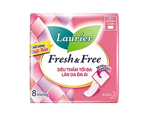 Băng Vệ Sinh Fresh & Free Siêu Dày Không Cánh 8 Miếng Laurier ảnh 0
