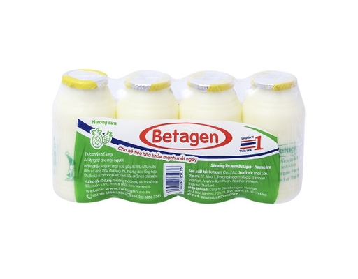 Lốc 4 Sữa Uống Lên Men Vị Dứa - 4 x 85ml Betagen ảnh 0