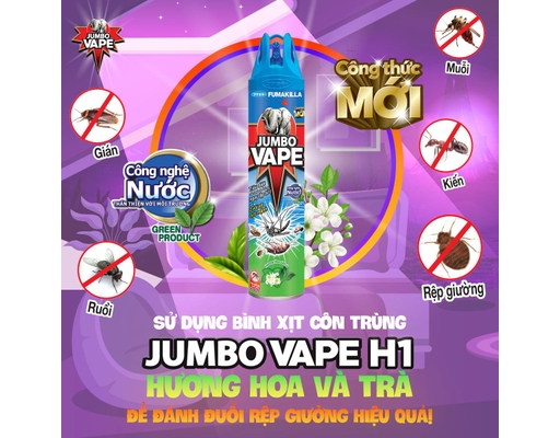 Xịt Côn Trùng H20 Hương Hoa Và Trà 680ml Jumbo ảnh 1