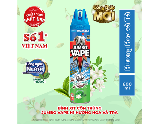 Xịt Côn Trùng H20 Hương Hoa Và Trà 680ml Jumbo ảnh 2