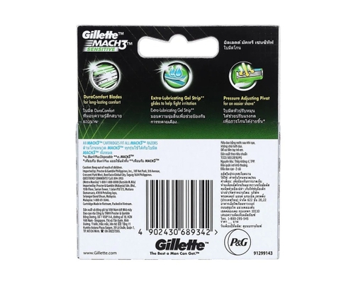 Lưỡi Dao Cạo Mach3 Sensitive 3 Lưỡi Dao 2 Cái GILLETTE ảnh 1