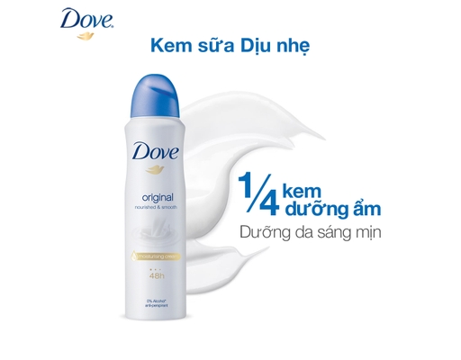 Xịt Khử Mùi Dịu Nhẹ Dưỡng Da Sáng Mịn Original 150ml Dove ảnh 1