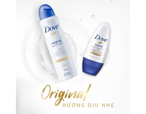 Xịt Khử Mùi Dịu Nhẹ Dưỡng Da Sáng Mịn Original 150ml Dove ảnh 2