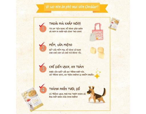 Phô Mai Viên Cho Chó CB-CS-100 100g Bowwow ảnh 3