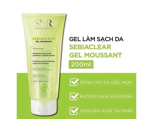 Gel Rửa Mặt Cho Da Dầu Sebiaclear Gel Moussant 200ml SVR ảnh 1
