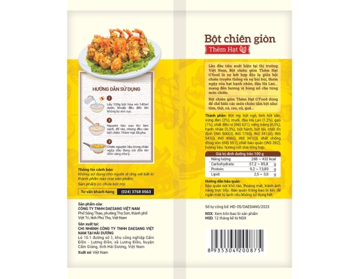Bột Chiên Giòn Thêm Hạt 500g O'Food ảnh 1