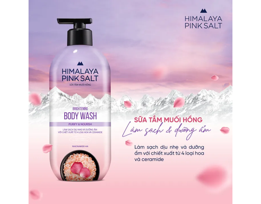 Sữa Tắm Muối Hồng Himalaya Làm Sạch Và Dưỡng Ẩm 500g HIMALAYA PINK SALT ảnh 4