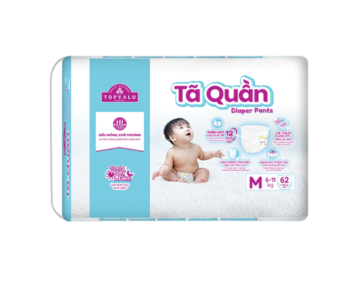 Tã Quần M62 Cho Bé Từ 6-11kg 62 Miếng TOPVALU ảnh 2