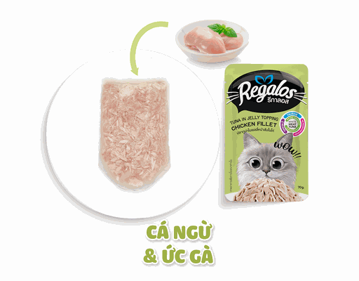 Thức Ăn Cho Mèo Vị Cá Ngừ Và Ức Gà 70g Regalos ảnh 2