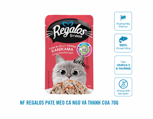 Thức Ăn Cho Mèo Vị Cá Ngừ Và Thanh Cua 70g Regalos ảnh 1