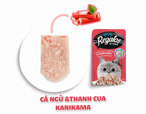 Thức Ăn Cho Mèo Vị Cá Ngừ Và Thanh Cua 70g Regalos ảnh 2