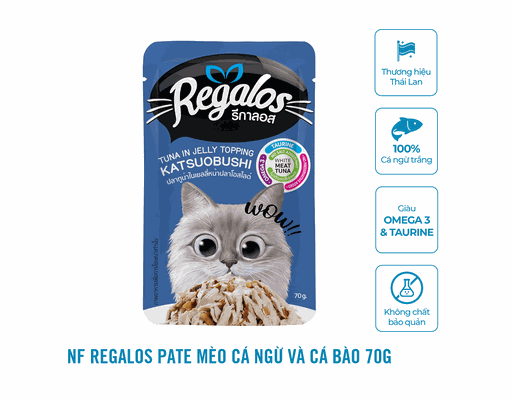 Thức Ăn Cho Mèo Vị Cá Ngừ Và Cá Bào 70g Regalos ảnh 1