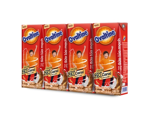 Lốc 4 Hộp Sữa Lúa Mạch Vị Socola Ovaltine Bổ Sung Canxi 180ml Ovaltine ảnh 0