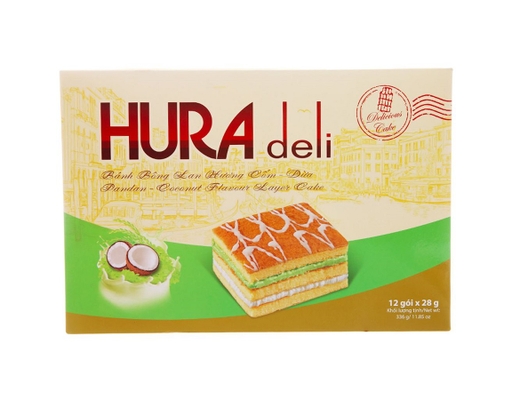 Bánh Bông Lan Deli Hương Cốm - Dừa 336g Hura ảnh 1