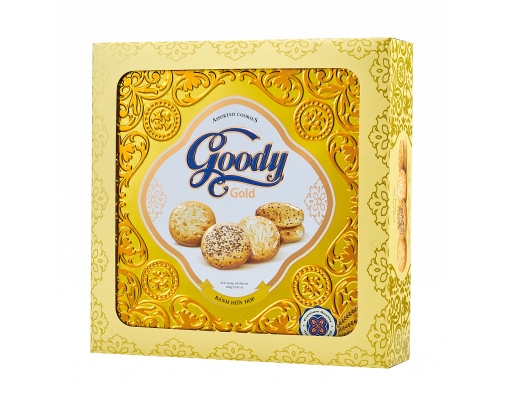 Bánh Goody Gold Bibica Cao Cấp Hộp Thiếc Vuông 450g