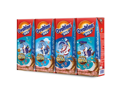 Lốc 4 Hộp Sữa Lúa Mạch Vị Socola Ovaltine Bổ Sung Dha 180ml Ovaltine ảnh 0