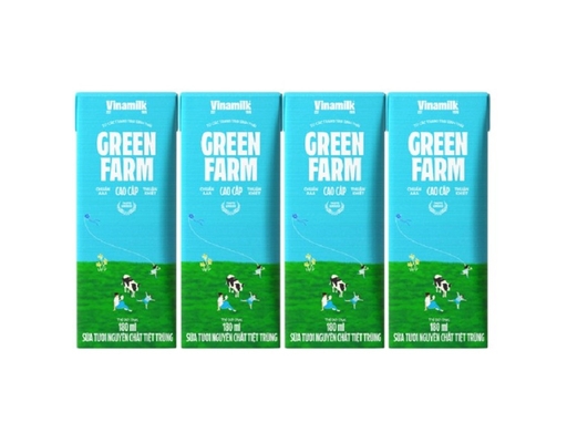 Lốc 4 Sữa Tiệt Trùng Green Farm Không Đường Vinamilk 180ml Vinamilk ảnh 1