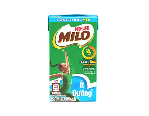 Lốc 4 hộp sữa lúa mạch ít đường Milo 110ml GIÁ TỐT - AEONESHOP