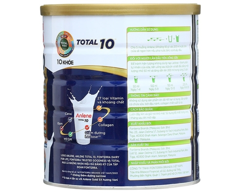 Thực phẩm bổ sung ANLENE Total 10 Hương Vani Lon 800g Anlene ảnh 2