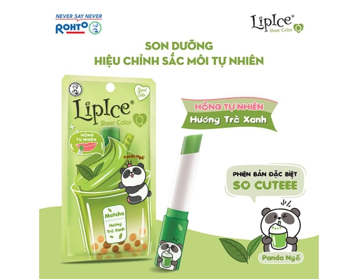 Son Dưỡng Có Màu Tự Nhiên Sheer Color Q Matcha Hương Trà Xanh Màu Hồng Tự Nhiên 2.4g LipIce ảnh 3