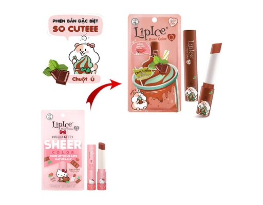 Son Dưỡng Có Màu Tự Nhiên Sheer Color Q Choco Mint Hương Socola Bạc Hà Màu Hồng Ửng Đỏ 2.4g LipIce ảnh 5