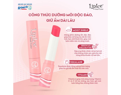 Son Dưỡng Hiệu Chỉnh Sắc Môi Rose Hồng Cam 2.4g LipIce ảnh 3
