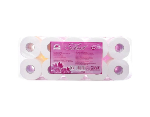 Giấy Vệ Sinh Cao Cấp 3 Lớp - Tím 10 Cuộn Silkwell ảnh 1