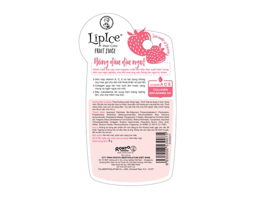 Son Dưỡng Chiết Xuất Trái Cây Fruit Juice Hồng Dâu Dịu Ngọt 4g LipIce ảnh 2