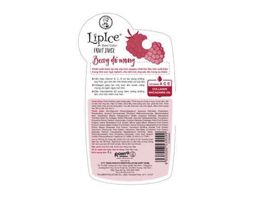 Son Dưỡng Chiết Xuất Trái Cây Fruit Juice Berry Đỏ Mọng 4g LipIce ảnh 2