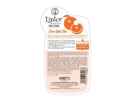 Son Dưỡng Chiết Xuất Trái Cây Fruit Juice Cam Tươi Tắn 4g LipIce ảnh 2