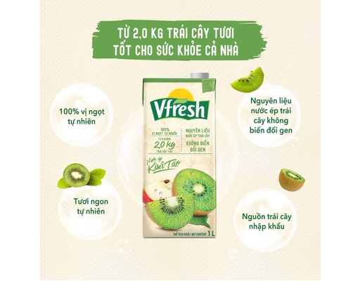 Nước Trái Cây Kiwi Táo 1L Vfresh ảnh 1
