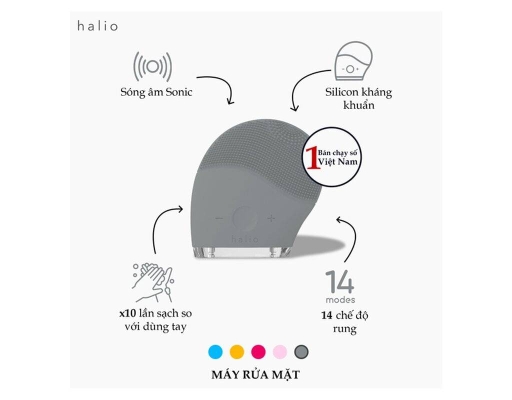Máy Rửa Mặt Grey Smoke Halio ảnh 2
