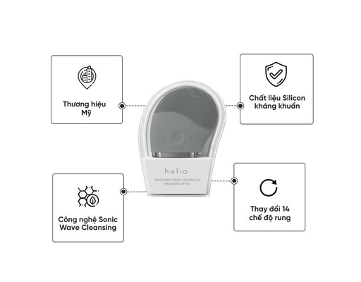 Máy Rửa Mặt Grey Smoke Halio ảnh 3