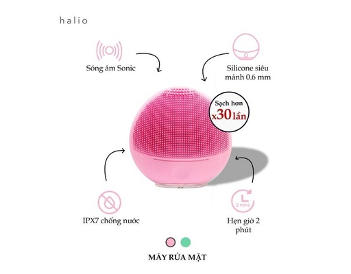 Máy Rửa Mặt Dành Cho Da Nhạy Cảm Baby Pink Halio ảnh 3