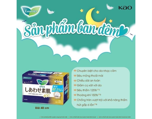 Băng Vệ Sinh Happy Skin Siêu Mỏng 40cm 9 Miếng Laurier ảnh 1