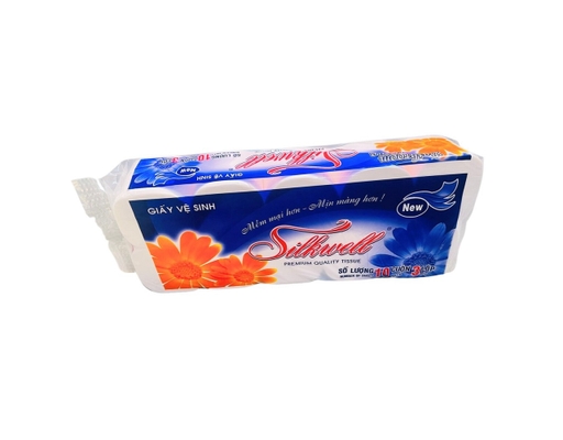 Giấy Vệ Sinh 3 Lớp Không Lõi 10 Cuộn Silkwell ảnh 0