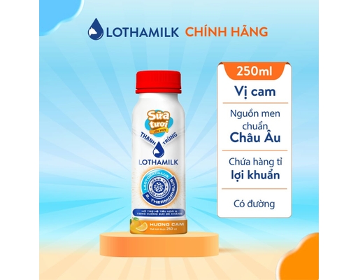 Sữa Tươi Lên Men Thanh Trùng Vị Cam 250ml Lothamilk ảnh 1