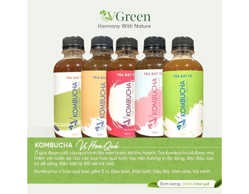 Trà Vkombucha Vị Dâu Tằm 250ml Vgreen ảnh 2