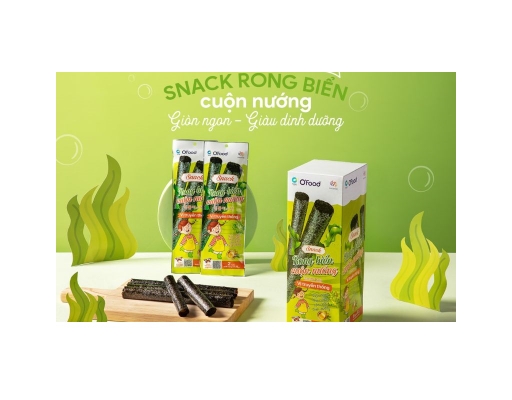 Snack Rong Biển Cuộn O'food Vị Truyền Thống Hộp 6 Gói x 6g