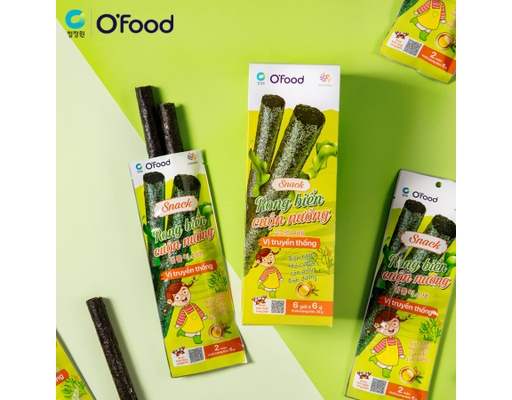 Snack Rong Biển Cuộn O'food Vị Truyền Thống Hộp 6 Gói x 6g