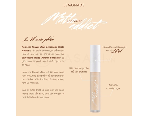 Kem Che Khuyết Điểm Kiềm Dầu Màu A02 3g Lemonade ảnh 1