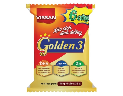 Xúc Xích Tiệt Trùng Golden 3 6 x 33g Vissan ảnh 0